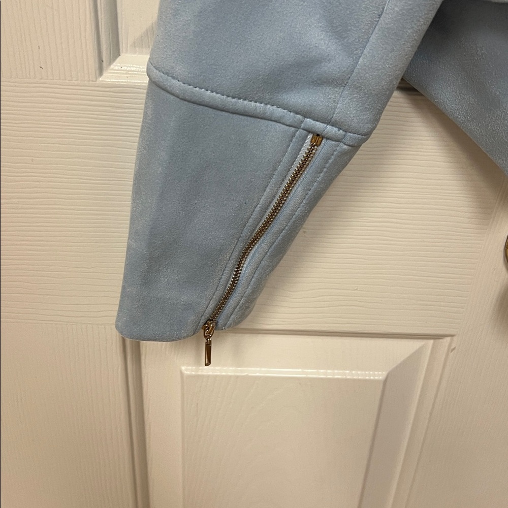 White House Black Market Glass Blue Ultrasuede Jacket with tag - Picture 4 of 5